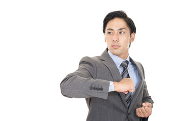 真剣な表情のビジネスマン