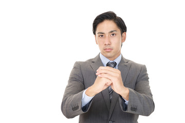 真剣な表情のビジネスマン