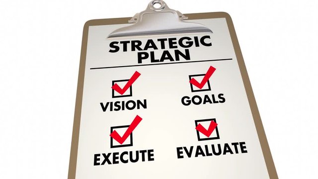 Strategic Plan Clipboard Checklist Action Items 3d Animation