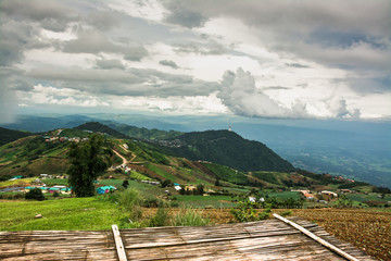 Fototapeta na wymiar Landscape of Agricultural area on Mountain ,in Thailand
