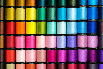 Colorful spool of threads