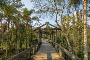 Wooden bridge at Curitiba Botanical Garden - Curitiba, Parana, Brazil