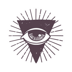 Esoteric eye rune symbol vector illustration