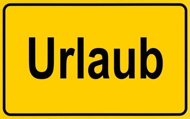 Sign city limits, symbolic image for the beginning of holidays