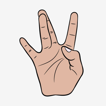 Hip-Hop hand gesture. West Coast rap sign. Vector illustration.