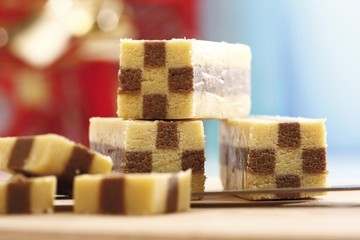 Black and white cookies, checkerboard bars