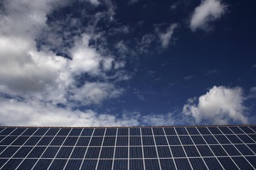 Photovoltaic system on a roof, Upper Swabia, Germany, Europe