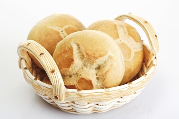 Bread rolls in a basket