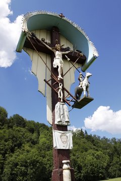 Wayside cross in Elzach in the Black Forest, Baden-Wuerttemberg, Germany, Europe