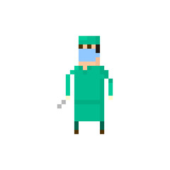 Pixel character surgeon for games and applications