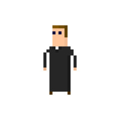Pixel character priest for games and applications