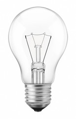 Light bulb on pure white background.