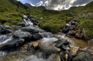 Mountain stream, Gaschurn, Montafon, Vorarlberg, Austria, Europe