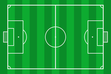 Soccer field. Green grass football court. Mockup background field for sport strategy and poster. Vector illustrator.