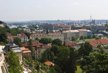 Fototapeta na wymiar View from Hradschin, Prague Castle, over the city of Prague, Bohemia, Czech Republic, Europe