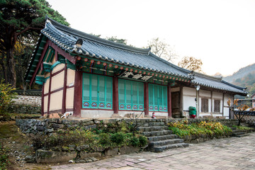 Fototapeta na wymiar Asan Hyanggyo is the Confucian temple and teaches local students in the Joseon Dynasty period.
