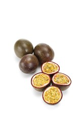 4 passion fruits halves, 3 passion fruits