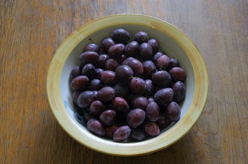 Plums in a bowl