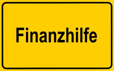 City limits sign, symbolic image, financial aids