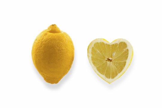 Lemons, heart-shaped lemon
