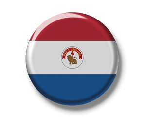 Fototapeta premium Button badge, flag of Paraguay, back side