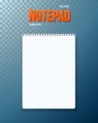 Illustration of Realistic Vector Black Notepad Template Icon