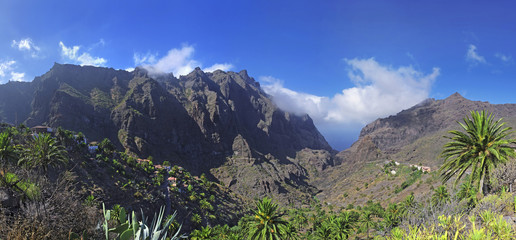 Barranco de Masca gorge with the Masca village, Tenerife, Canary Islands, Spain, Europe