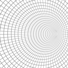 Illustration of Vector Spiral Tunnel. Wireframe Technology Vortex Tunnel Illusion Background