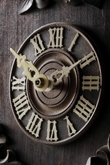 Obraz premium Dial of an antique Black Forest cuckoo clock