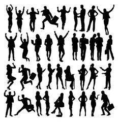 Secretary and Business Silhouettes, art vector design