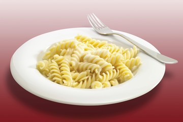 Fusilli with cheese sauce