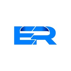 er logo initial logo vector modern blue fold style