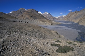 Pare Valley or Paru Chhu Valley near Dutung, near the Tibetan border, Kibber-Karzok-Trail, Himachal Pradesh, Indian Himalayas, North India, India, Asia