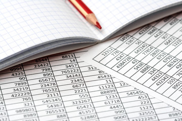 Obraz premium Drawing up tables, calculating profits