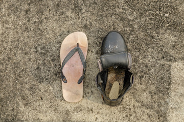male and female dirty shoe, lover