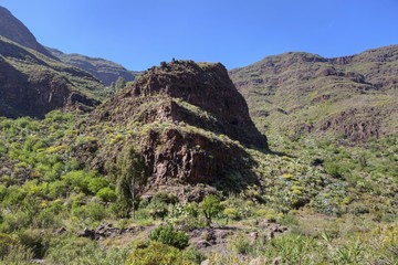 Mountains around Barranco de Guayadeque, Taidia region, Gran Canaria, Canary Islands, Spain, Europe
