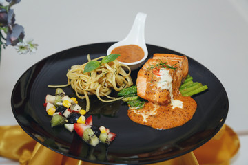 Sea food Salmon steak