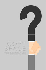 Handshake Businessman set Business Partner Connection: Question concept idea illustration isolated on grey color background, with copy space