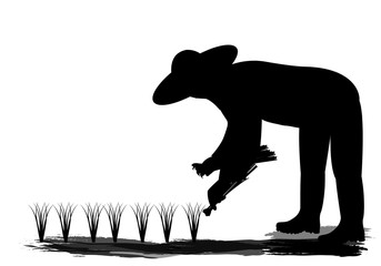 Fototapeta premium silhouette farmer shape vector design