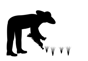 silhouette farmer shape vector design