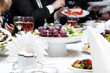 grapes on a festive table