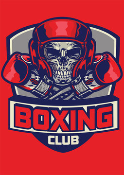 gym badge of boxing skull