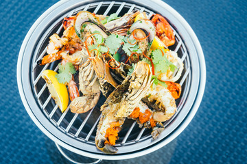 Mixed grilled seafood