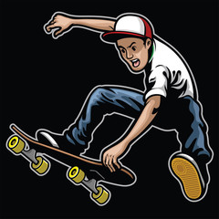 man doing skateboard trick stunt