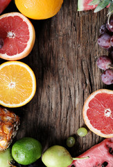 Different fresh fruits.