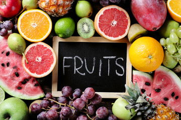 Different fresh fruits.