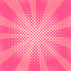 Obraz premium Explosion vector illustration. Retro pop art background with dots. Light rays.