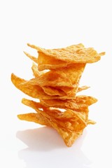 Piled tortilla chips