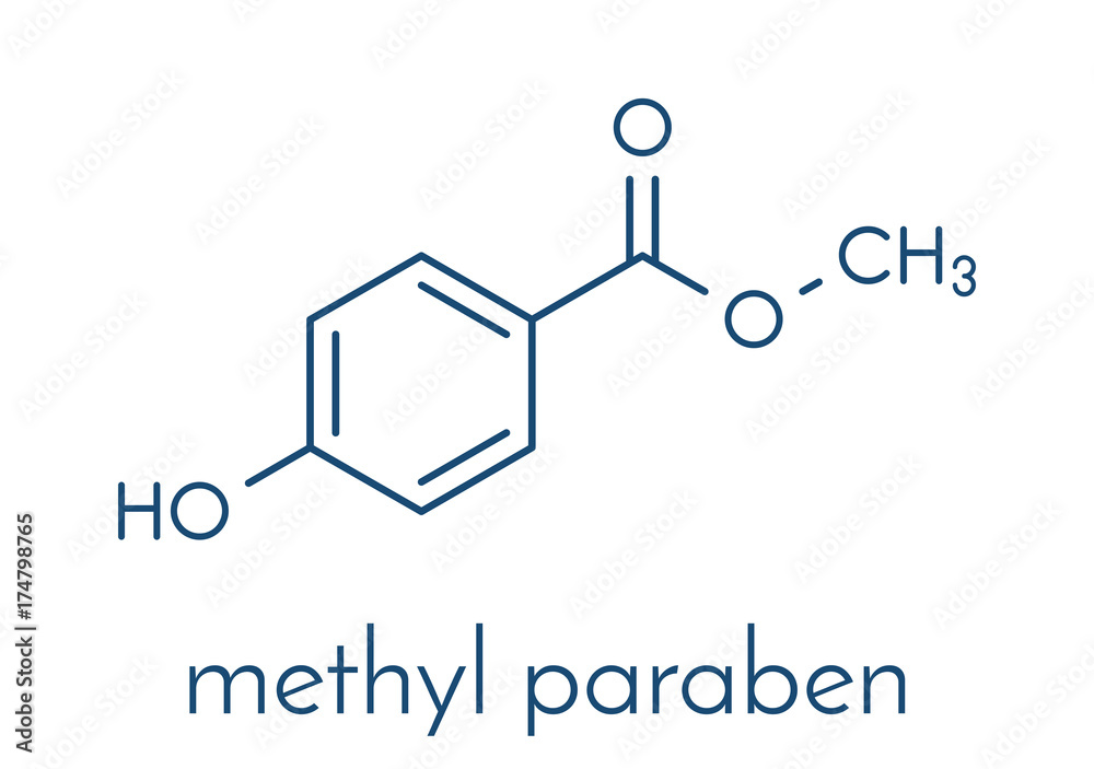 Canvas Prints methyl paraben preservative molecule. skeletal formula.