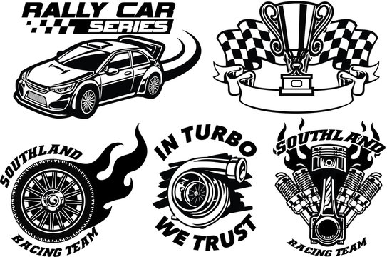 Racing Badge design set
